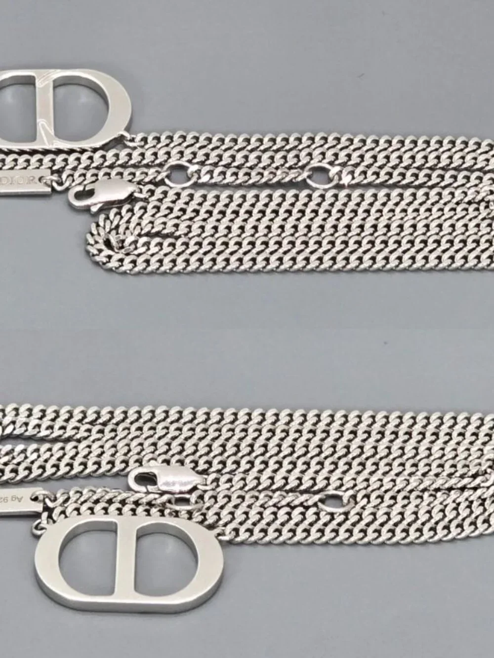 Dior CD Icon Chain Link Necklace 53 Star Ring Silver - Picture 5 of 9